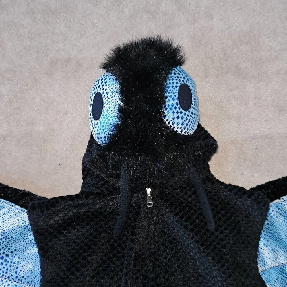 Chosun Black Blue Butterfly Halloween Costume Hooded Youth Size 6-7 Approx 47